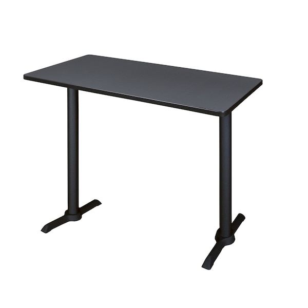 Cain Rectangle Tables > Training Tables > Cain Café Training Tables, 48 W, 24 L, 42 H, Wood|Metal Top MCTRCT4824GY